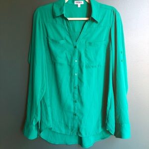 Green portofino shirt from Express size L